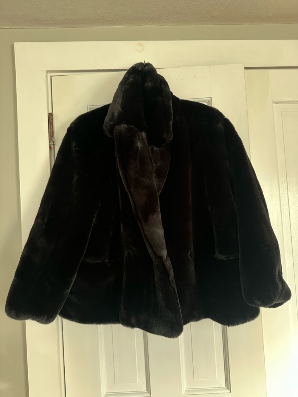 Anthropologie Black Plush Teddy Jacket